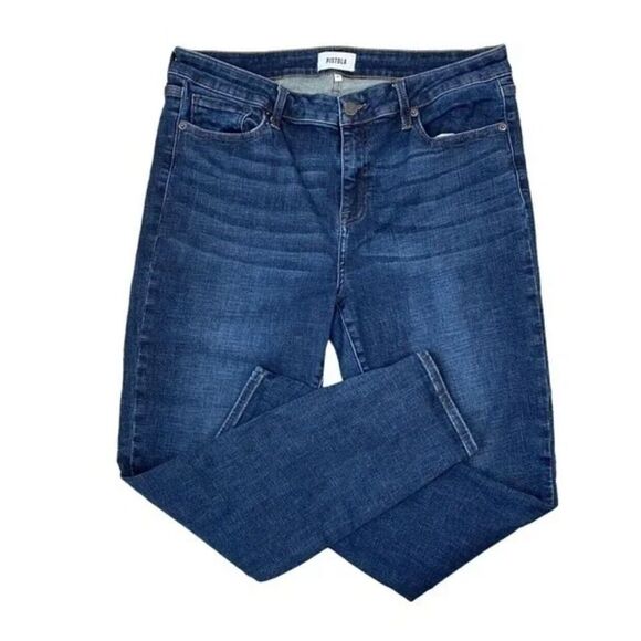 Pistola High Rise Stretch Skinny Crop Jeans Dark Wash Size 32 BodyCon Denim - Picture 4 of 8